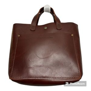 Portland Leather Goods mini crossbody in cognac